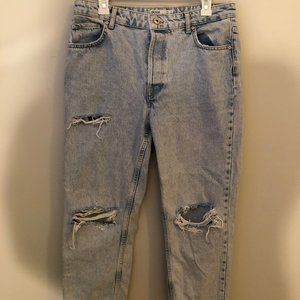 Bershka Distressed Mom Jeans